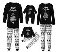 Générique Ensemble Pyjama Coordonné Famille Noël Style Classique Rouge Combinaison Pyjama Chaud d'Hiver pour Tous les Membres de la Famille Parents et Enfants pour Célébrer la Saison04