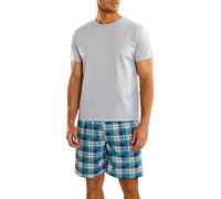 Générique Ensemble Pyjama Court pour Homme - Ensemble Pyjama en Soie Ensembles de Pyjama 2 Pièces Doux et Confortable Homme à Rayé Vêtement de Nuit avec col Rond Unisexe Long Pyjama