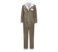 Générique Ensemble Pyjama de Famille Pyjamas en Satin Soie Vêtement pour Femme Homme Couple Enfant à Manches Longues Chemise Boutons Vers avec des le Pantalon Assorti Vêtements Sexy Chic Deux