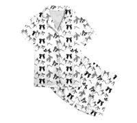 Générique Ensemble Pyjama décontracté pour Enfant - Haut à Manches Courtes et Short imprimé réversible avec boutonné idéal pour l Daily et Les Vacances garçon/Fille âgés 3-13 Ans (Black, 5-6Years)