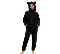 Générique Ensemble Pyjama En Polaire pour Homme avec Oreilles D'ours Femme Ensemble deux Pièces avec Capuche Couvrant Le Visage Sweat-Shirt Décontracté Et Pantalon Ample Manteaux Chauds Femmes