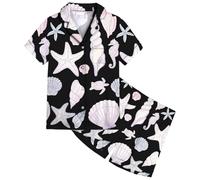 Générique Ensemble Pyjama Fille,Pyjama en Satin pour Fille, Imprimé OcéAn, Confortable, Doux Et DéContracté, IdéAl pour Les Tout-Petits Et Les Adolescents (Black, 12-13 Years)