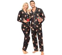 Générique Ensemble Pyjama Personnalisé avec Photo Visage - Drôle pour Homme/Femme (FR/ES, Alpha/Lettres, 4TG, Taille Normale, Taille Normale, Femme, #1)