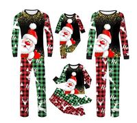 Générique Ensemble Pyjamas de Noël Assortis pour la Famille T-Shirt Manches Longues Pantalons Longs Ensemble Pyjamas Noël pour Papa Maman Enfants Bébé Chiens Chats Pyjama Enfant