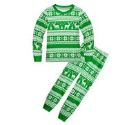Générique Ensemble Pyjamas Enfant De NoëL Motifs Rennes Et Flocons De Neige, Confortable en Coton Douceur VêTement Enfant Confortable IdéAl Saison Automne Hiver Cadeau Festif