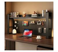 Générique Ensemble Rangement Étagère De Bureau Meuble À Plusieurs Niveaux Réglable Cadre Métal Solide for Maison Bureau Dortoir Et Cuisine(Black Frame+Black Board,(2-Tier) 61"*9.8"*26")