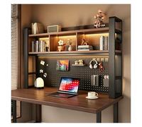Générique Ensemble Rangement Étagère De Bureau Meuble À Plusieurs Niveaux Réglable Cadre Métal Solide for Maison Bureau Dortoir Et Cuisine(Black Frame+Walnut Board,(3-Tier) 29.5"*9.8"*36.6")