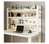 Générique Ensemble Rangement Étagère De Bureau Meuble À Plusieurs Niveaux Réglable Cadre Métal Solide for Maison Bureau Dortoir Et Cuisine(White Frame+White Board,(3-Tier) 21.7"*9.8"*36.6")
