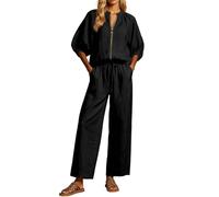 Générique Ensemble Relax Femme Deux Pièces Haut Sans Bretelles Pantalon Large Ample Doux Léger Adapté Détente Maison Balade Décontractée