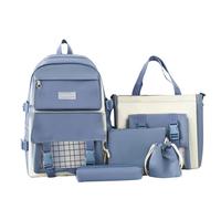 Générique ensemble sac scolaire 5 pièces、sac à dos esthétique mignon、cartable imperméable multicompartiments、sac de cours bandoulière、sac polyvalent école shopping