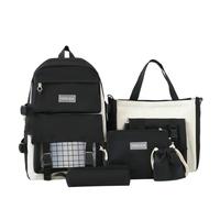 Générique ensemble sac scolaire 5 pièces、sac à dos esthétique mignon、cartable imperméable multicompartiments、sac de cours bandoulière、sac polyvalent école shopping