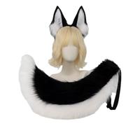Générique Ensemble Serre-tête Et Queue De Loup Thérien - Kit De Costume Cosplay En Peluche Douce Pour Hommes Et Femmes, Idéal Pour Halloween Et Noël