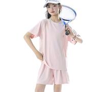 Générique Ensemble Sportif d'Été Respirant pour Garçons Tenue Confortable à Manches Courtes pour Jeux en Plein Air et Activités Extérieures