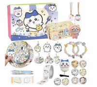 Générique Ensemble Stationnaire pour Les Filles - 76 pièces Girls Stationery Gift | Bracelet de Collier d'autocollant, Porte-clés en Peluche pour Anniversaires présents, l'école ou Les Besoins