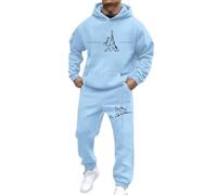 Générique Ensemble Survêtement Homme Logo de Paris Jogging Sweats À Capuche Et Sport Pantalons Automne Hiver Couleur Unie Gym Jogging Sportswear Tenue De Couple