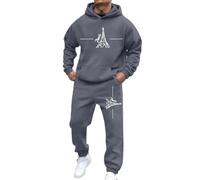 Générique Ensemble Survêtement Homme Logo de Paris Jogging Sweats À Capuche Et Sport Pantalons Automne Hiver Couleur Unie Gym Jogging Sportswear Tenue De Couple