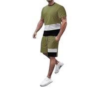 Générique Ensemble T-Shirt Et Short D'été pour Homme Ensemble Hommes Fin Cut Tee Shirt Et Short Baggy Confortable Et Doux Haut Manche Courte Respirant Tops Ensembles pour Tenue Quotidienne