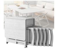 Générique Ensemble Table à Manger Et 6 Chaises, Table De Cuisine Pliante à Abattants pour Petits Espaces, IdéAle pour Un Usage Familial Quotidien,Blanc,A