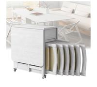 Générique Ensemble Table à Manger Et 6 Chaises, Table De Cuisine Pliante à Abattants pour Petits Espaces, IdéAle pour Un Usage Familial Quotidien,Blanc,B
