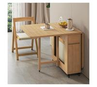 Générique Ensemble Table à Manger Extensible en Bois avec 4/6 chaises, Table Pliante à abattant, Table d'étude Ergonomique avec 4/6 chaises empilables for Cuisine, Salle à Manger ou Restaurant(Wood)