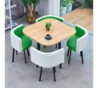 Générique Ensemble Table De Salle à Manger Moderne Ronde/CarréE Multifonctionnel Table De ConféRence De 80 Cm Et 4 Chaises Ensemble Table De RéCeption Et Chaises en Bois,16,80cm