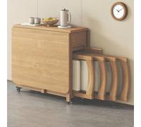 Générique Ensemble Table et chaises Pliables, Table à Manger rétractable avec 4 chaises et tiroir, Table en Bois Massif for Cuisine et Salle à Manger de Petite Taille