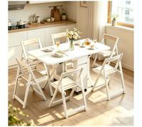 Générique Ensemble Table Et Chaises Pliantes, Coin Repas De Cuisine Escamotable, Table à Manger Extensible avec 6 Chaises, pour Appartement Et Salon,Blanc,B