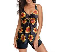Générique Ensemble Tankini d'été pour Femme Sculptant Swimsuit té Plage Vacances Mode de Flowy Classique Slim Swimwear avec Effet Ventre Plat Surf