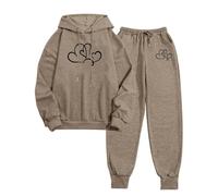 Générique Ensemble tendance pantalons veste coupe sport unisexe et pantalon activités quotidiennes et athlétiques féminin et masculin (Coffee, M)