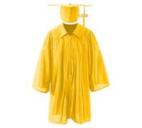 Générique Ensemble toge et Chapeau de Remise de diplôme Unisexe pour Enfants (garçons et Filles) : col Rabattu et Pompon, Taille Enfant. (Yellow, 3-4 Years)