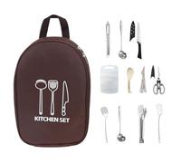 Générique Ensemble Ustensiles de Cuisine Camping, Set Pelle Cuisine Extérieur, Équipement Culinaire Portable pour Randonnée BBQ Pique-Nique Voyage Randonnée Sac à Dos