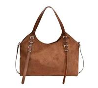 Générique Ensembles De Bagages Pour Hommes Et Femmes Large Capacity Suede Bag Shoulder Satchel Bag Portefeuille Bracelet (Brown, One Size)