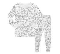 Générique Ensembles de NoëL Ensemble Sweat à Capuche et Pantalon Unisexe pour Enfants,Confortable,à colorier et Faire soi-même,Dessiner la Main(White,6-7)