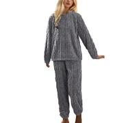 Générique Ensembles de Pyjama Femme en Polaire Hiver Chaud Vêtement de Nuit à Manches Longues Doux Pyjama Pilou Pilou Combinaison Pyjama Filles Flanelle Loungewear Sleepwear Vêtements