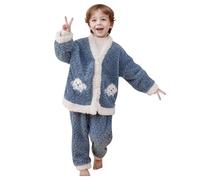 Générique Ensembles De Pyjama Fille,VêTements en Flanelle pour GarçOns Et Filles, Manches Longues Et Pantalons, VêTements d'hiver Chauds avec Pantalons De SurvêTement en Polaire (E, 2-3 Years)