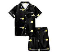 Générique Ensembles de Pyjamas pour Enfants d'halloween Halloweenl 2 Pièces Vêtements Nuit Ensemble Pyjama en Coton Costume Cosplay Bien serré Coupe troite Unisexe Filles et GarçOns