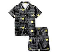 Générique Ensembles de Pyjamas pour Enfants d'halloween Halloweenl 2 Pièces Vêtements Nuit Ensemble Pyjama en Coton Costume Cosplay Bien serré Coupe troite Unisexe Filles et GarçOns