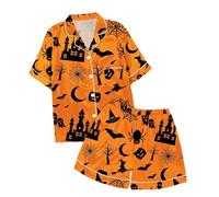 Générique Ensembles de Pyjamas pour Enfants d'halloween,Pyjama Assorti la Famille Ensemble Pyjama en Coton Vetement Enfant VêTements Maison Imprimé fantôme 1-12 Ans