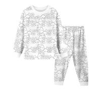 Générique Ensembles Fille,Ensemble De VêTements De Maison Peints Ensembles De Pyjamas à Colorier pour GarçOns Et Filles, avec Lesquels Ils Peuvent Jouer Et Porter (White, 3-4 Years)