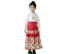 Générique Ensembles Fille.Robe Chinoise pour Filles,Jupe à tête de Cheval,Style Classique Chinois,Manches Longues,Costume Ancien