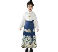Générique Ensembles Fille.Robe Chinoise pour Filles,Jupe à tête de Cheval,Style Classique Chinois,Manches Longues,Costume Ancien