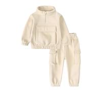 Générique Ensembles GarçOn,Ensemble Deux PièCes Sweat à Capuche Et Pantalon De Jogging IdéAl pour Les Tout-Petits Ce VêTement D'IntéRieur Doux Et Confortable Est Parfait pour Le (White 6-7 Years)