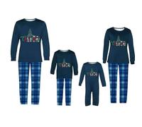 Générique Ensembles Pyjamas de NoëL pour Toute la Famille, Pyjamas Une PièCe, Ensembles Deux PièCes, T-Shirts à Manches Longues et Pantalons, AdaptéS à Toute la Famille(Bleu Marine,Femme,XXL)