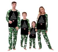 Générique Ensembles Pyjamas de NoëL pour Toute La Famille,VêTements à Manches Longues Parents,GarçOns et Filles,Nouveau-NéS Pyjamas du Nouvel an,Ensembles Automne-Hiver(01 Vert,Bébé,12-18 Mois)