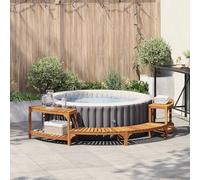 Générique Entourage de Bain à remous Semi-Ronde 272x120.5x55.5 cm en Bois Massif d'acacia,Maison & Jardin,Piscine & Spa,Accessoires pour piscines & spas,Marron,23 KG,4108127