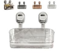 Générique Envisageto Suction Storage Box, No-Drill Bathroom Suction Storage Box, Large Capacity & Strong Load-Bearing, Hanging Mount Holder, for Bathroom Kitchen and Wall (Transparent)