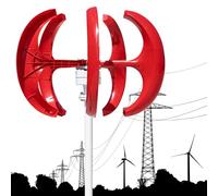 Générique Éolienne 600 W, 12 V/24 V, Conception Verticale à 5 pales avec contrôleur, Style Lanterne Rouge pour Applications domestiques, Marines, chalets et de Surveillance