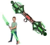 Générique Épée Fire Spin À Double Tranchant avec Lumières Et Sons LED 24 Couleurs, Sabre Laser Évolutif Adapté Aux Jeux De Rôle Et Aux Rassemblements Thématiques for Enfants(Black)