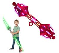 Générique Épée Fire Spin À Double Tranchant avec Lumières Et Sons LED 24 Couleurs, Sabre Laser Évolutif Adapté Aux Jeux De Rôle Et Aux Rassemblements Thématiques for Enfants(Red)