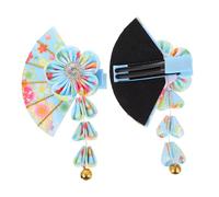 Générique Épingle à Cheveux Femme Fleur Éventail avec Cloche et Gland Barrette Décorative Légère pour Mariage et Cosplay Accessoire Vintage Élégant
